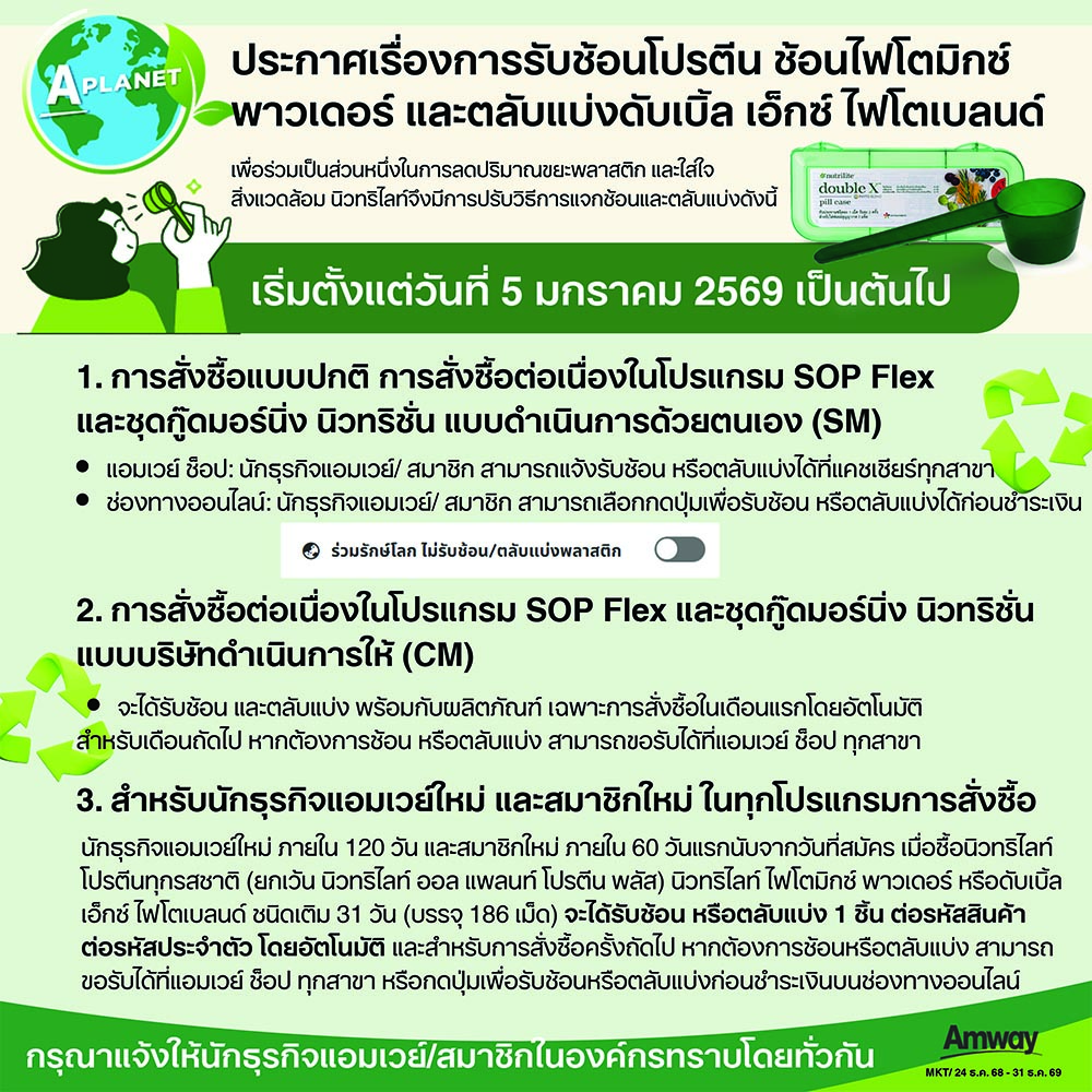 การรับช้อนโปรตีน ช้อนไฟโตมิกซ์ พาวเดอร์ และตลับแบ่งดับเบิ้ล เอ็กซ์ ไฟโตเบลนด์.jpg